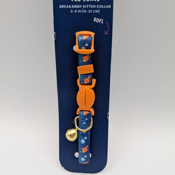 Youly Breakaway Kitten Collar Blue/Orange with Bell, 6"-8", NEW - Picture 3 of 6